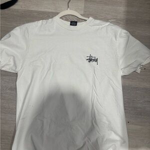 Stussy White Short Sleeve Tee Classic Crew Neck